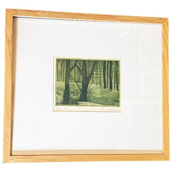 Green Trees Framed Print by Thomas J. Norulak, 1999, Signed by Artist - Picture 1 of 6